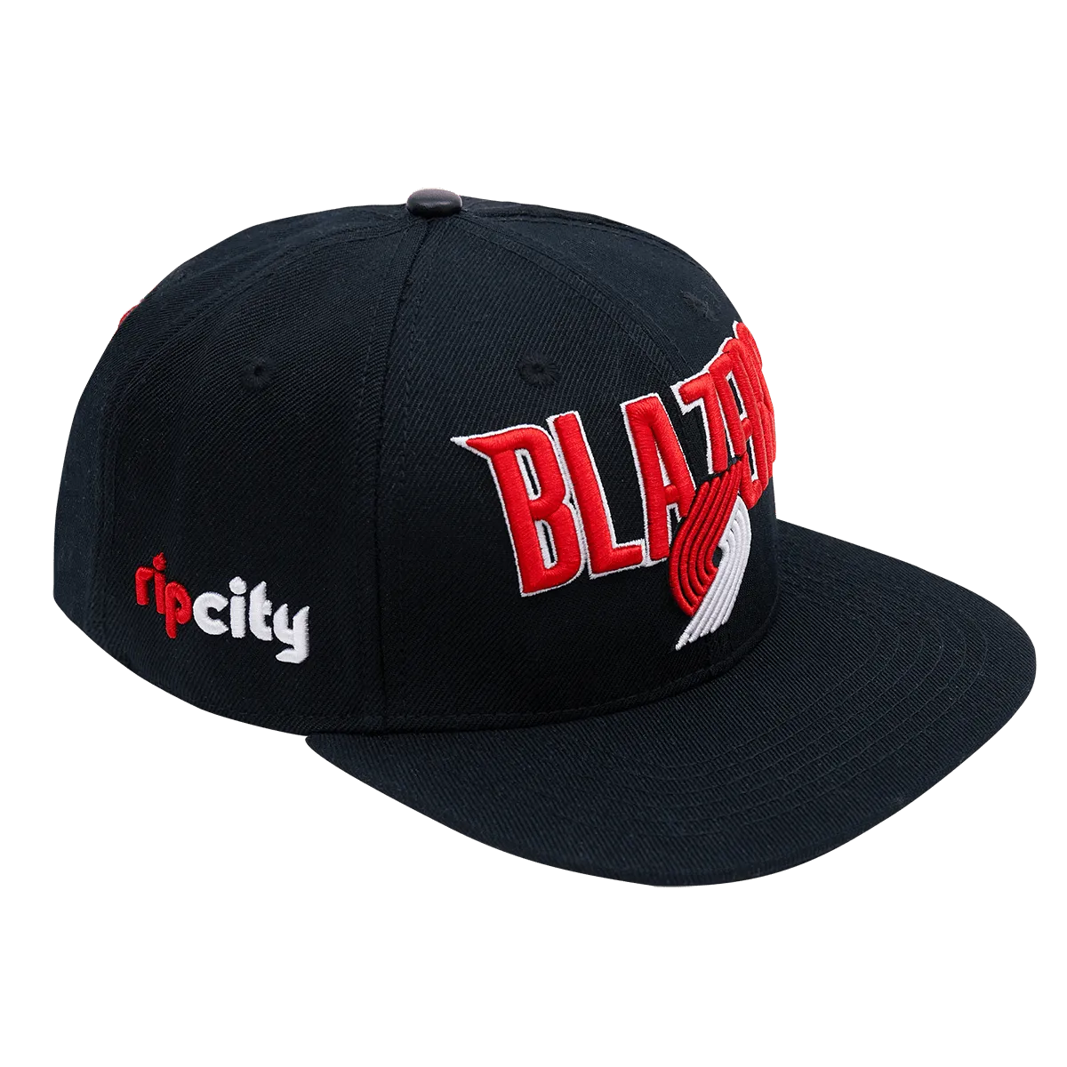 NBA PORTLAND TRAIL BLAZERS WORDMARK AND LOGO UNISEX SNAPBACK HAT (BLACK)