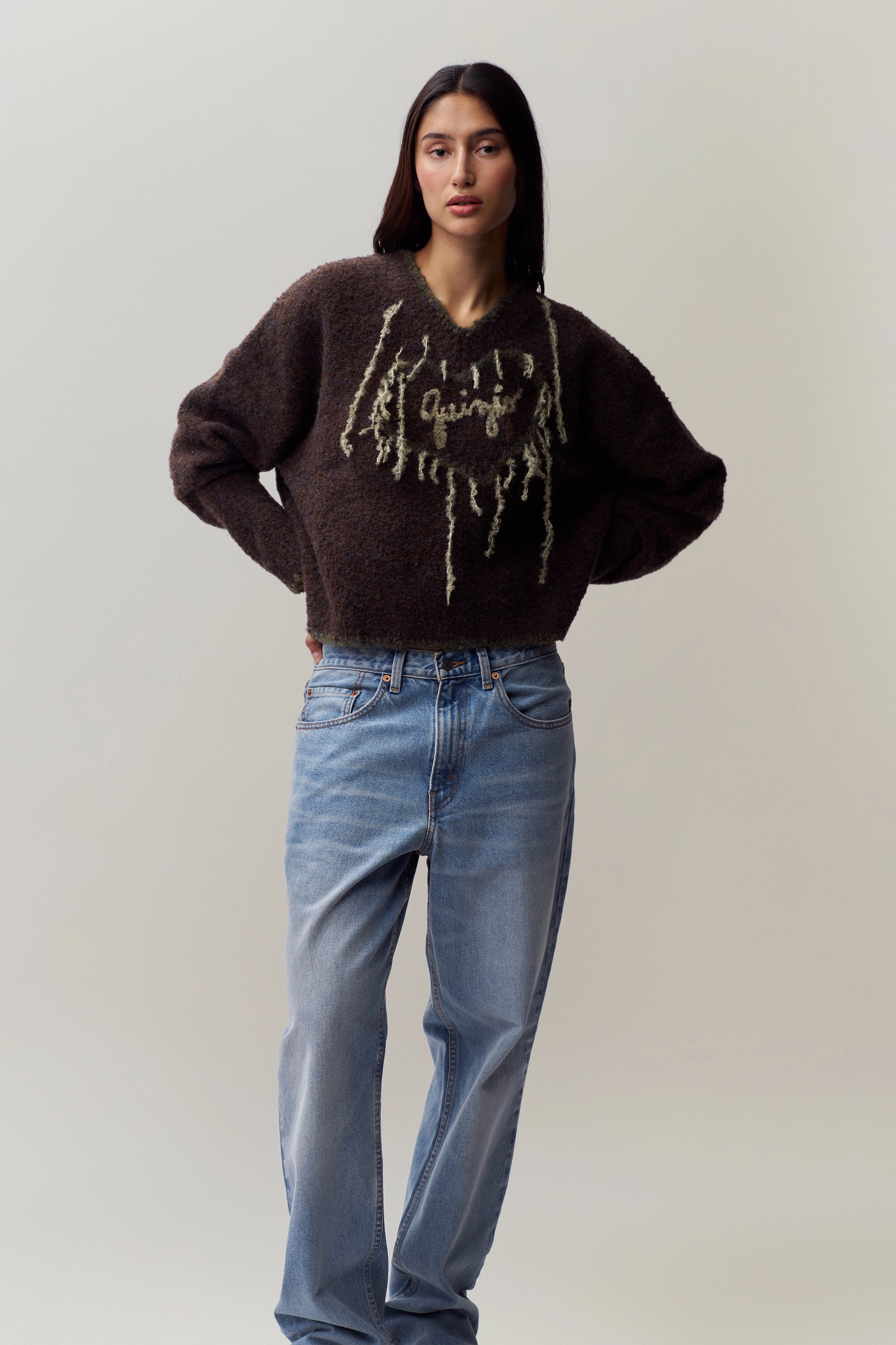 Home Casual Outfit Clean Finish Guizio Heart Sweater