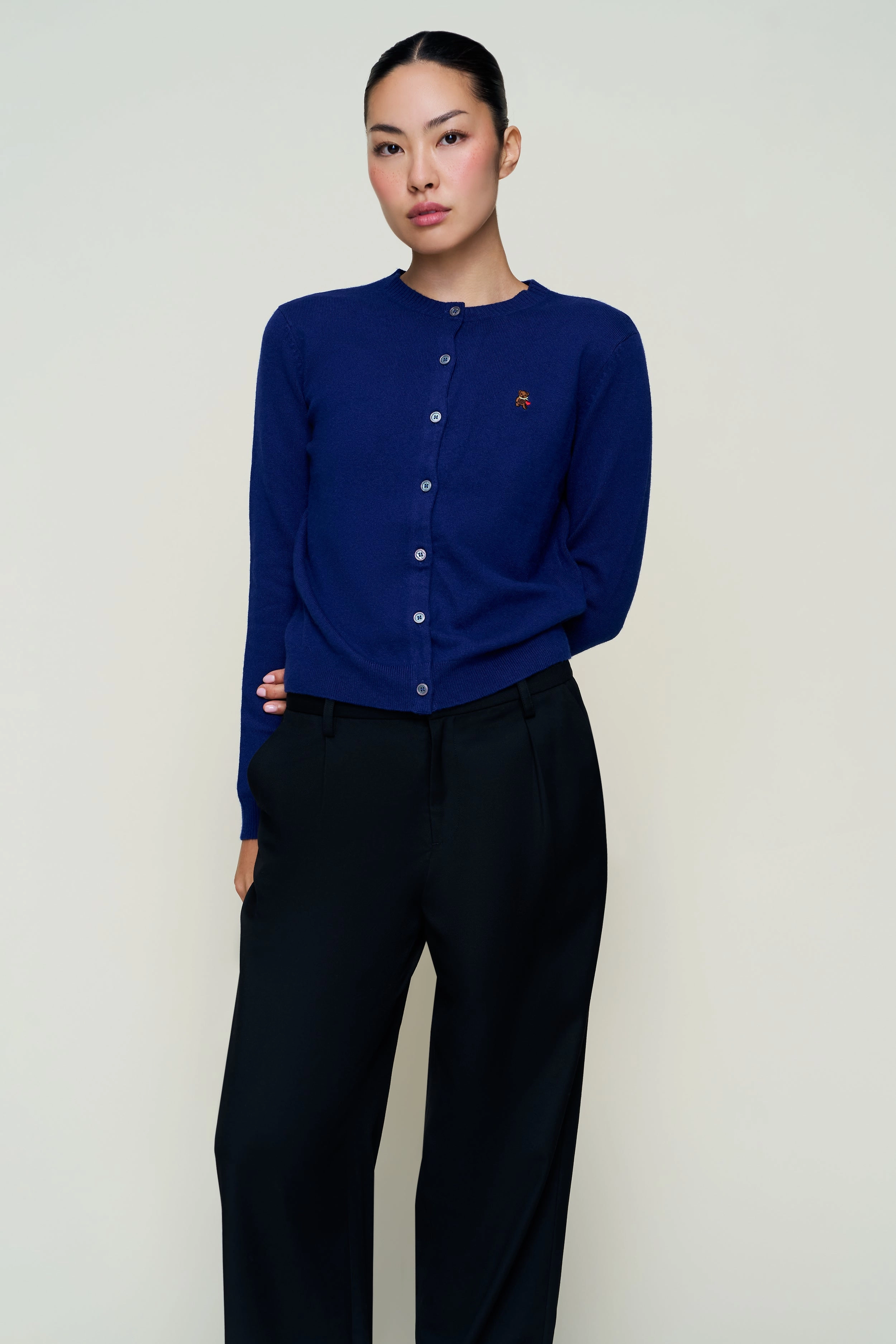 June Relaxed Wool Cardigan Reinforced Shoulder Seams
