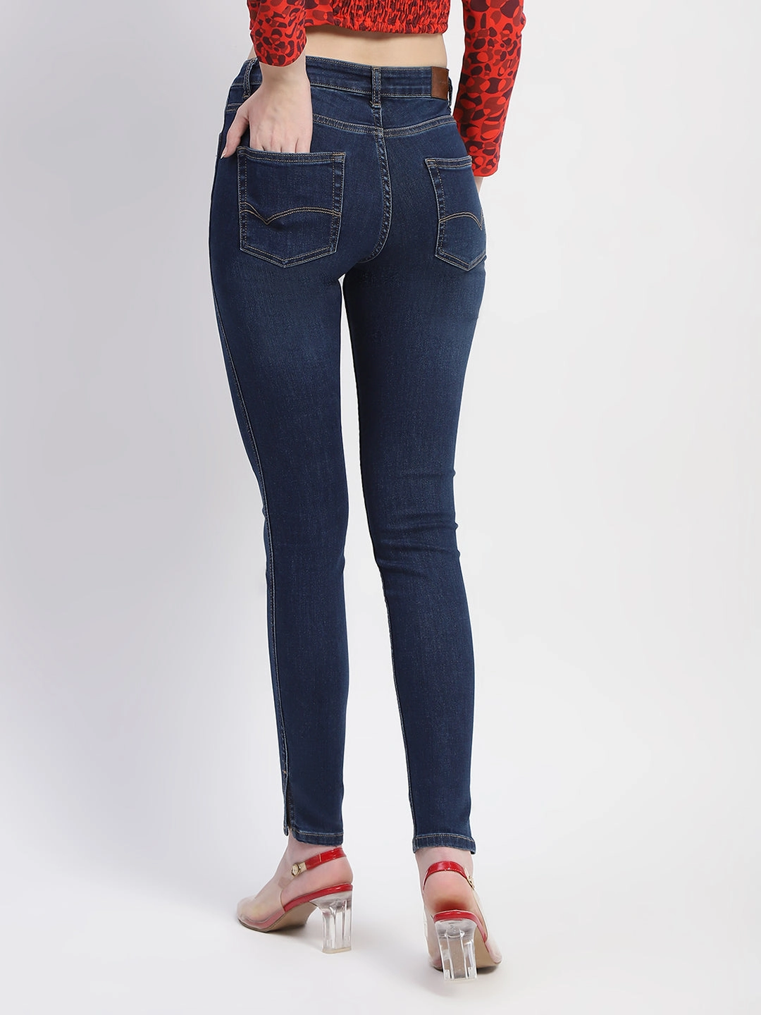 Madame Stone Wash Skinny Fit Blue Denim Neat And Easy Student Outfit Streetwear Fan