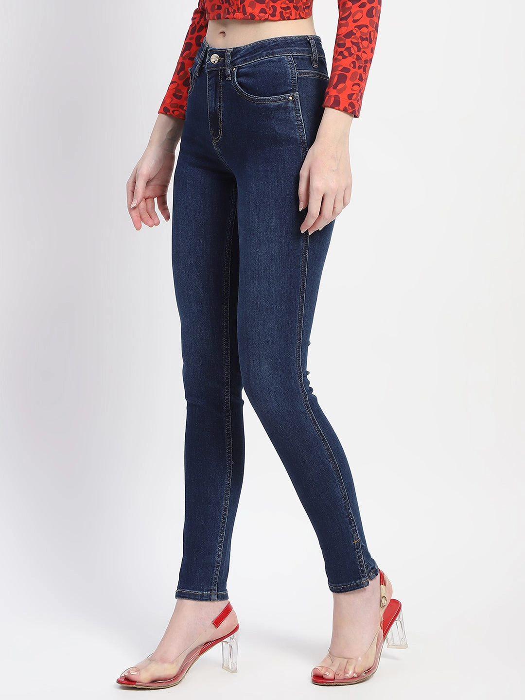 Madame Stone Wash Skinny Fit Blue Denim Fit Focus
