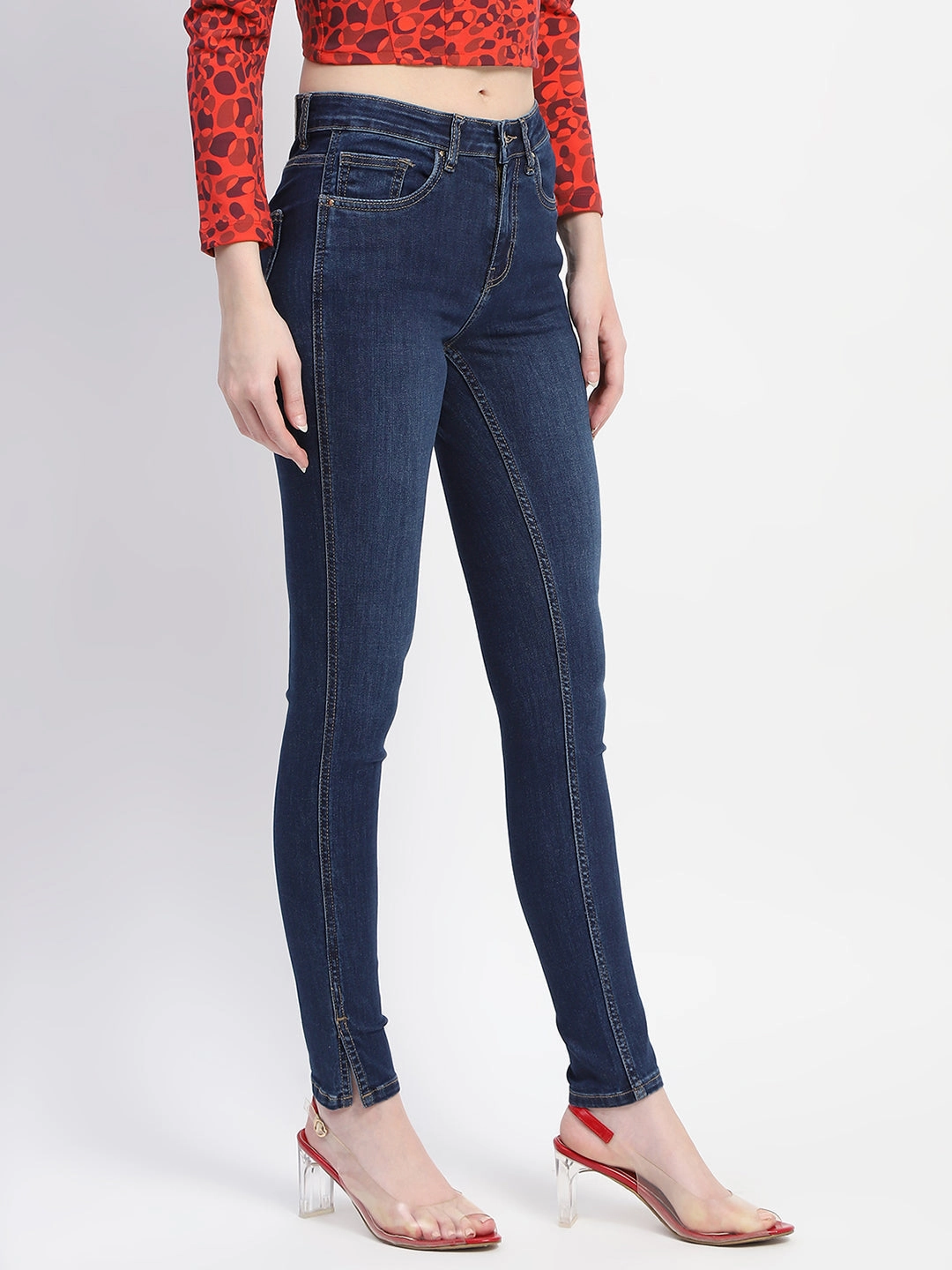 Urban Explorer Picnic Style Madame Stone Wash Skinny Fit Blue Denim