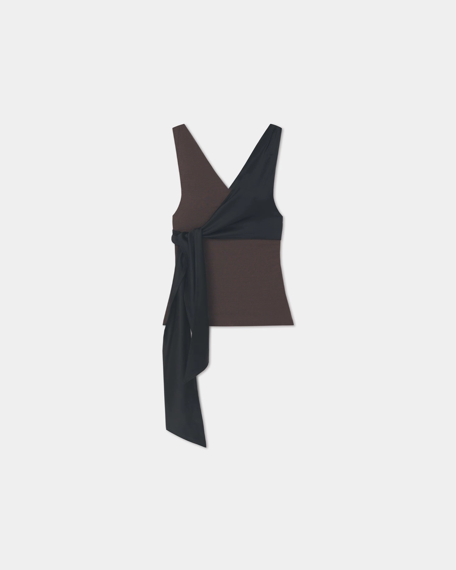 Vintage Pullover Neca - Mesh Jersey/Slip Satin Sleeveless Top - Dark Oak/Black