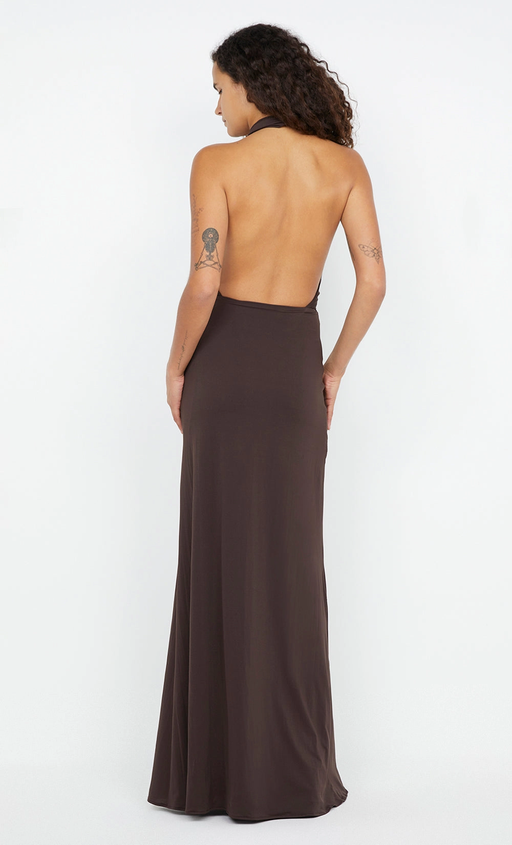 NESSIE COWL NECK MAXI DRESS - DARK CHOCOLATE Everyday Look