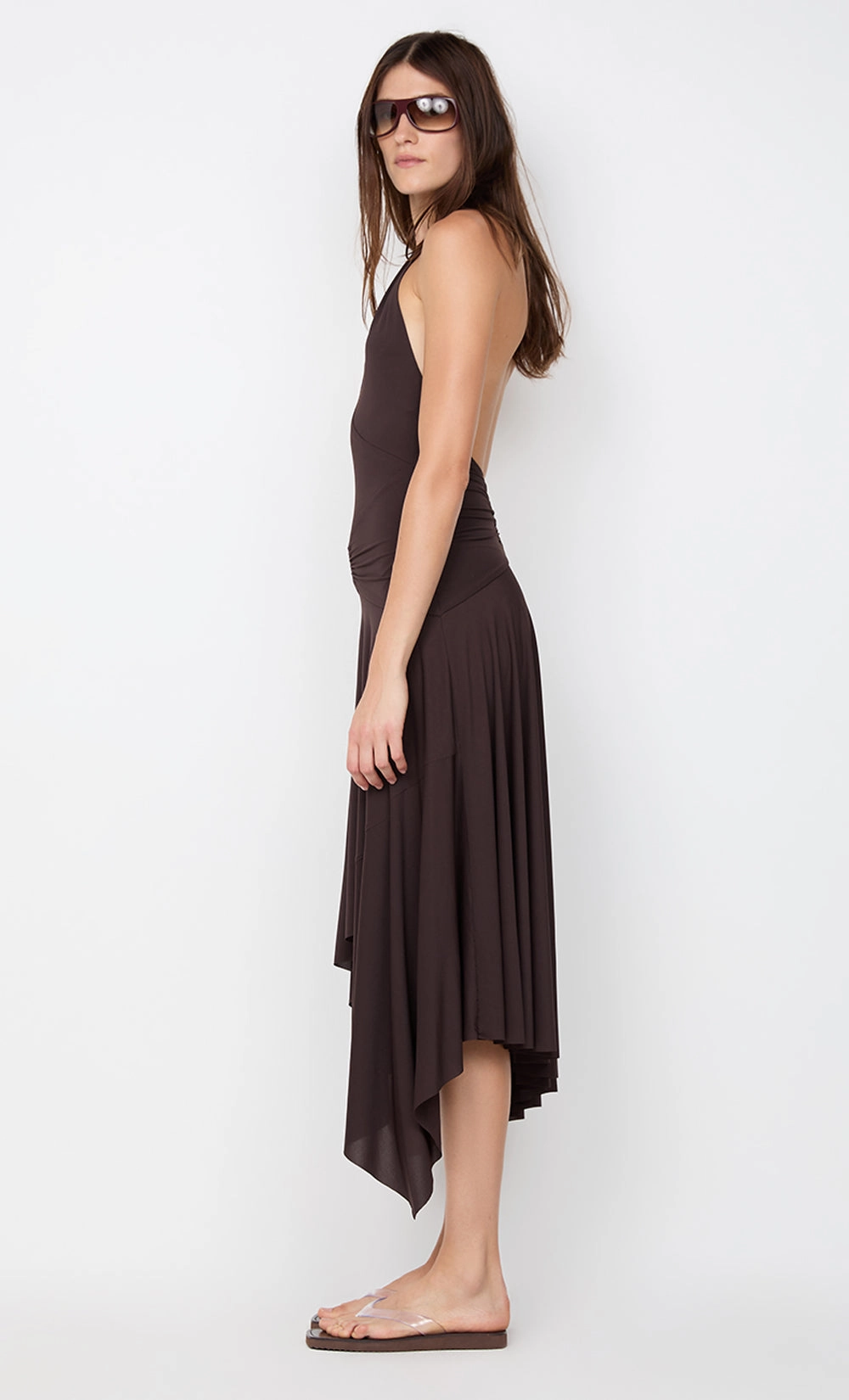 NESSIE HALTER DRESS - DARK CHOCOLATE Theater-Night