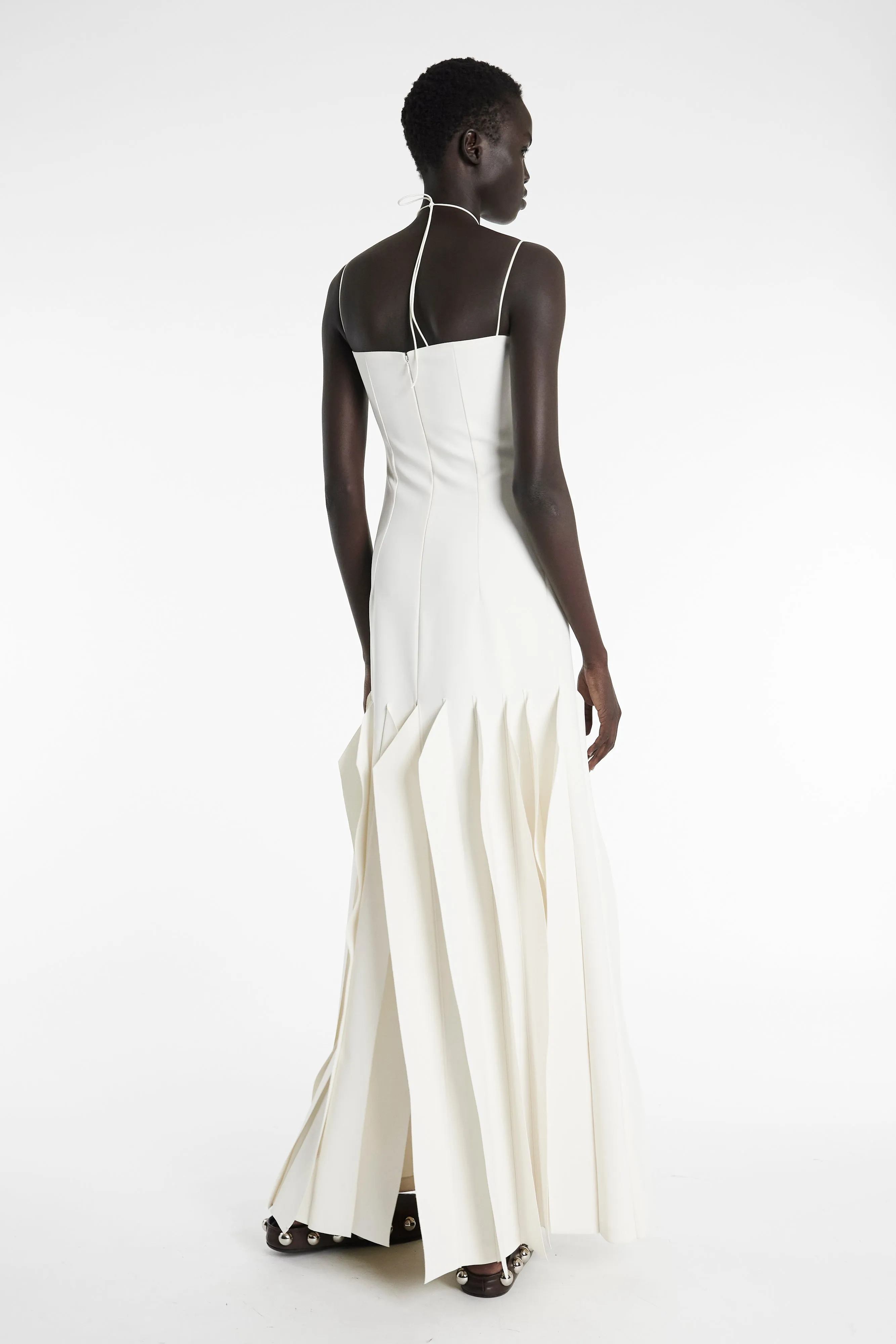 Kind Glow Clean Outfit Full Length Lip Choker Dress Ivory