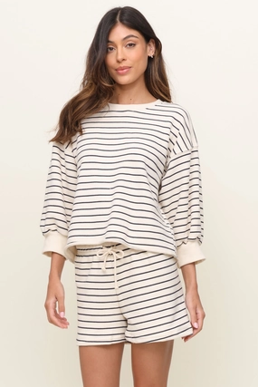 Niall Striped Pullover Hooded Knit Variation Compact Style