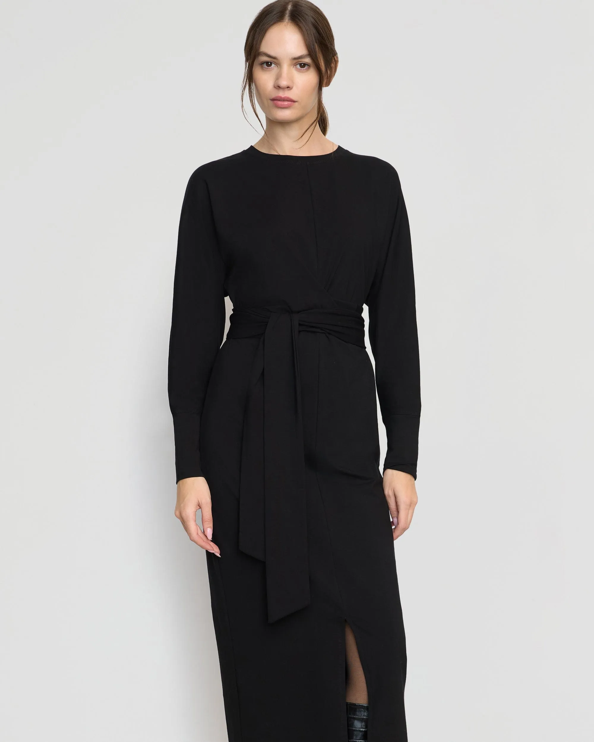 Countryside-Style Cool Movement Wei Tie-Front Organic Cotton Dress