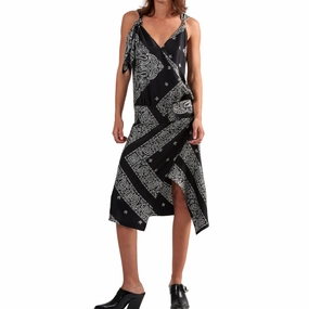 Bandana Print Midi Dress TearResistantFabric Work Ready
