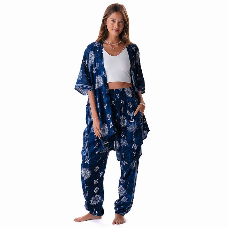 Durable Material Active Comfort Nightfall Blue Lotus Moon Lounge Set