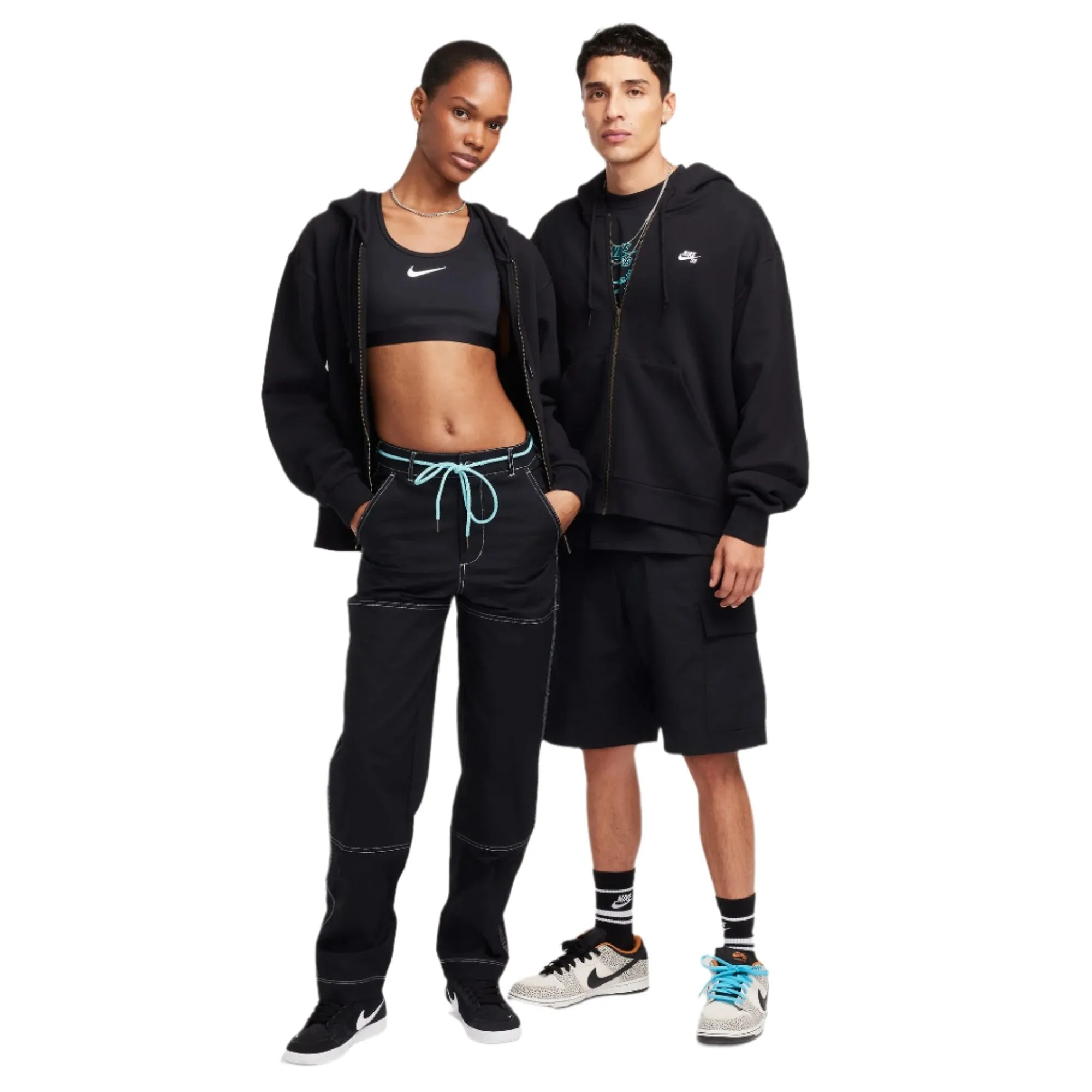Nike SB - Full Zip Fleece Hood in Black/White