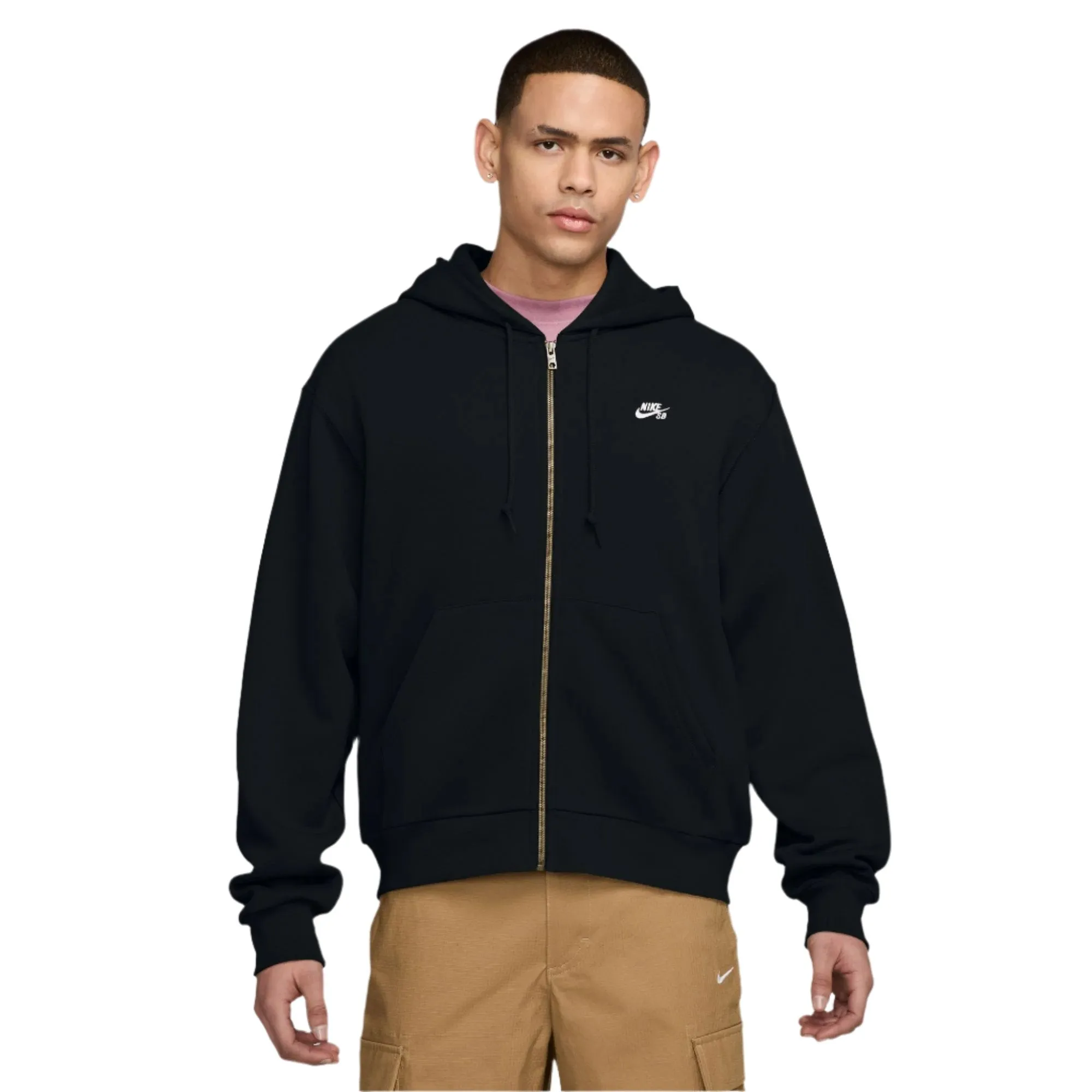 Nike SB - Full Zip Fleece Hood in Black/White