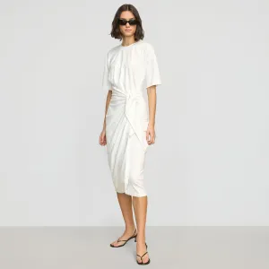 Cruise-Wear Crisp Detail Noa Organic Cotton T-Shirt Wrap Dress