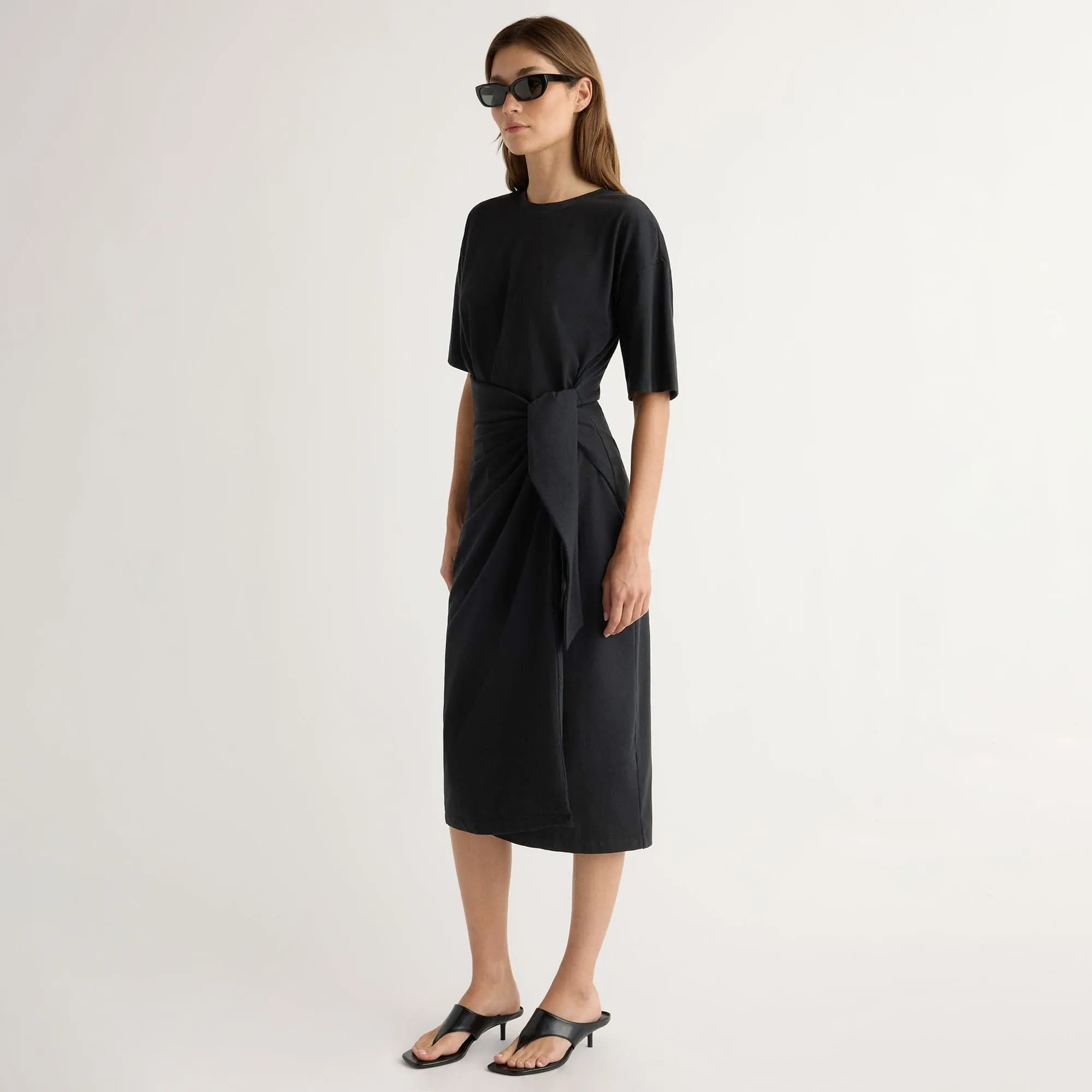Timeless Layering Noa Organic Cotton T-Shirt Wrap Dress