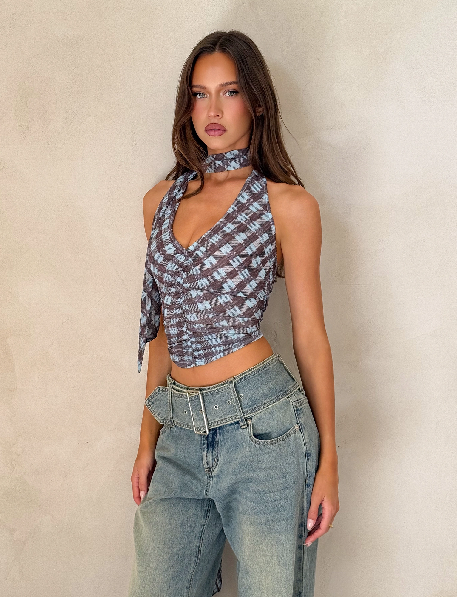 Sandwich Mesh Panel Structure NOBLE TOP - BLUE CHECK