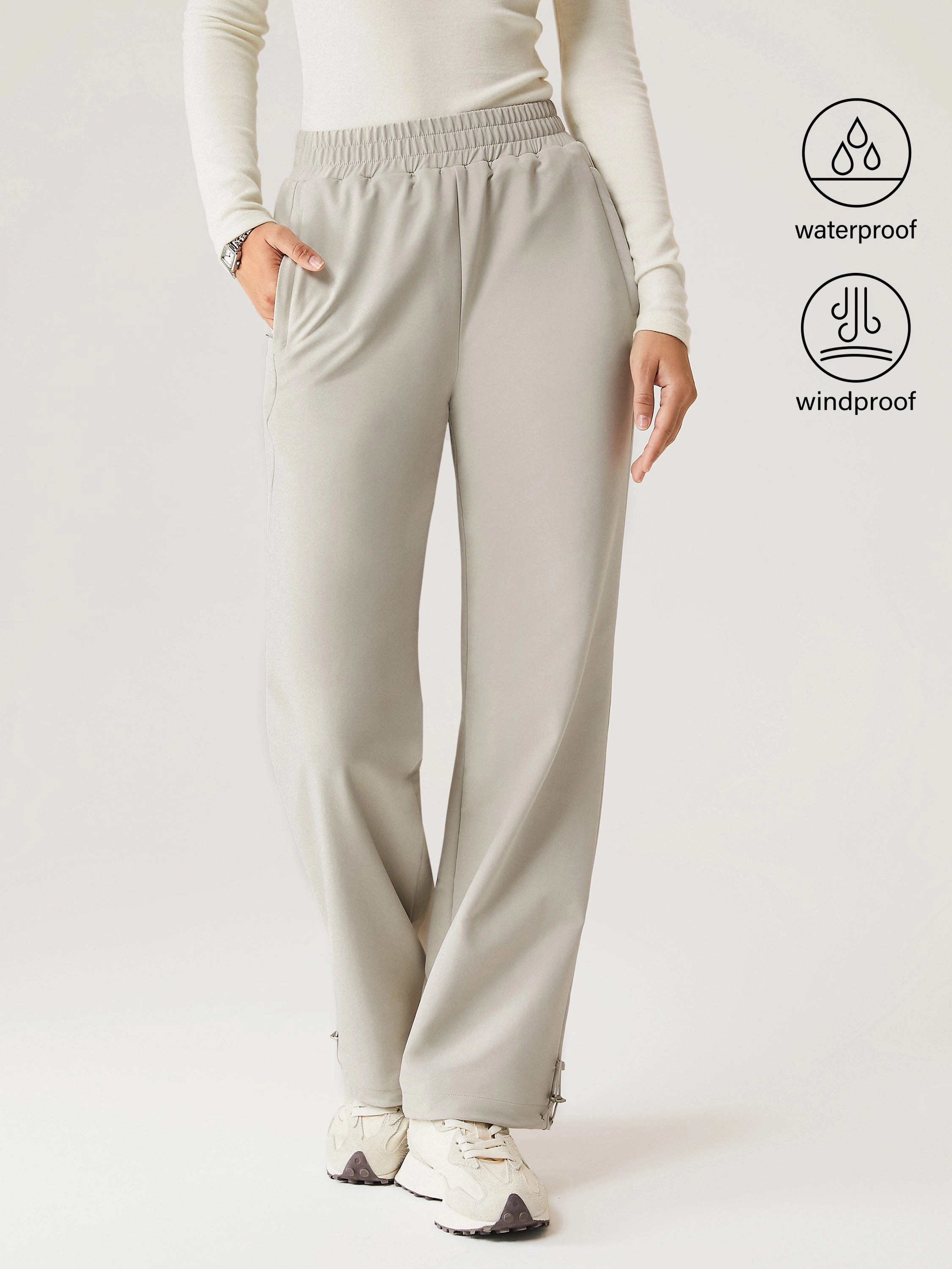 Water-Proof Fleece-Lined Elastic Waist Pant No Bunching Agile Fit
