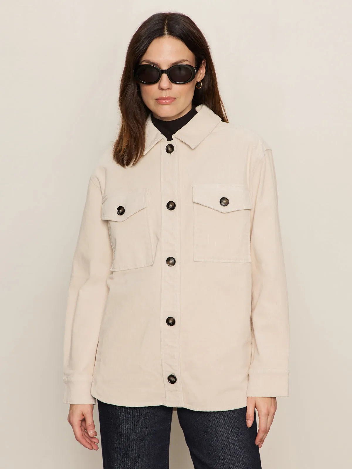 autumn clothing The Corduroy Shacket Mother Of Pearl