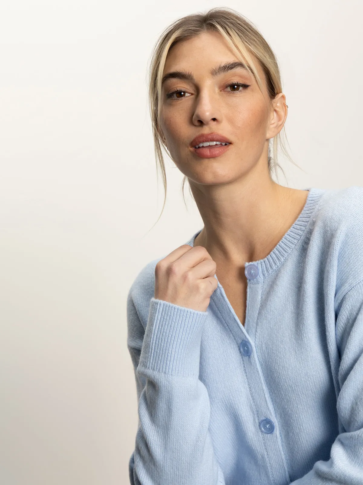 Cold Weather Hypoallergenic Textile Must-Have Cardi Blue Powder