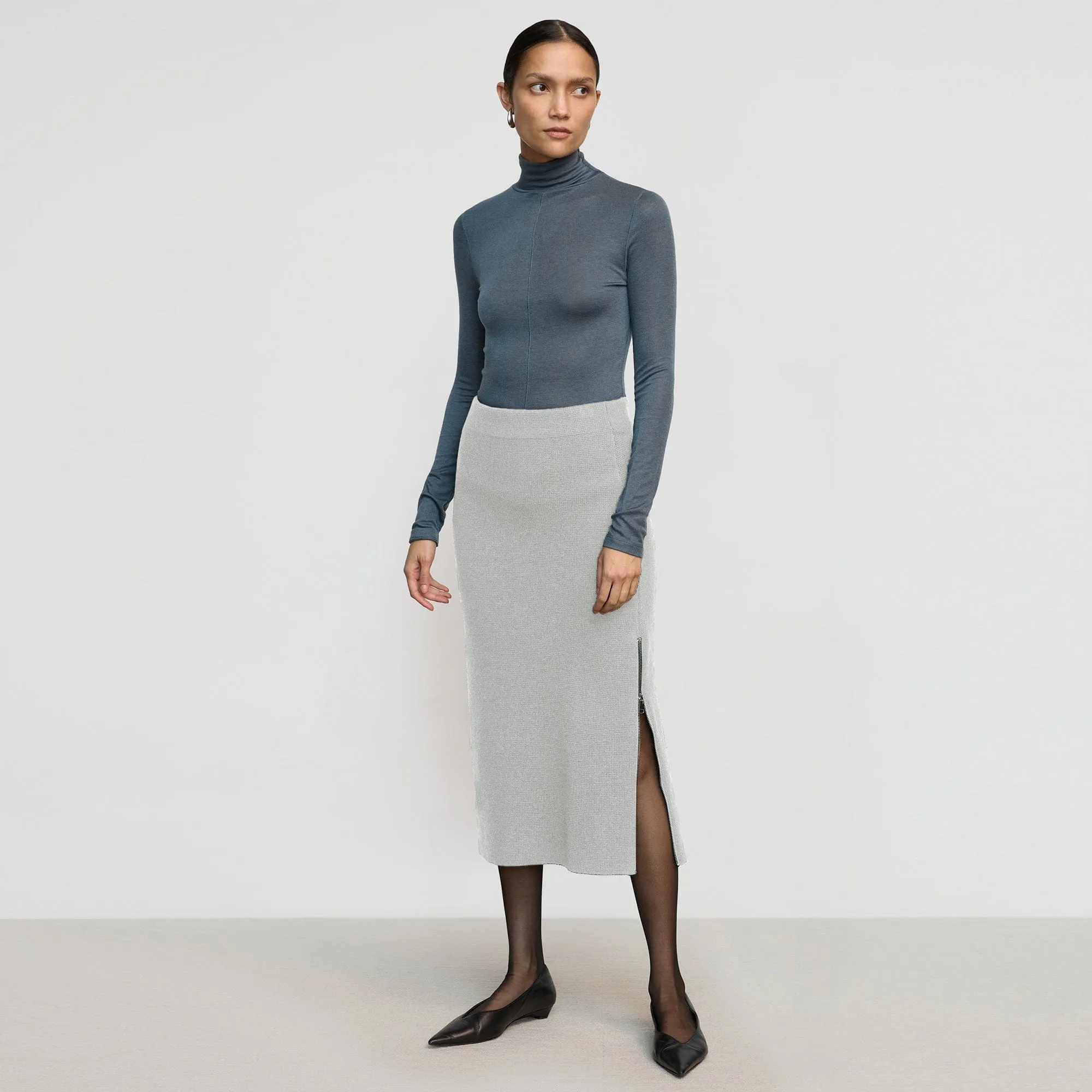 Esti Side-Zip Organic Cotton-Wool Skirt Breezy Mood