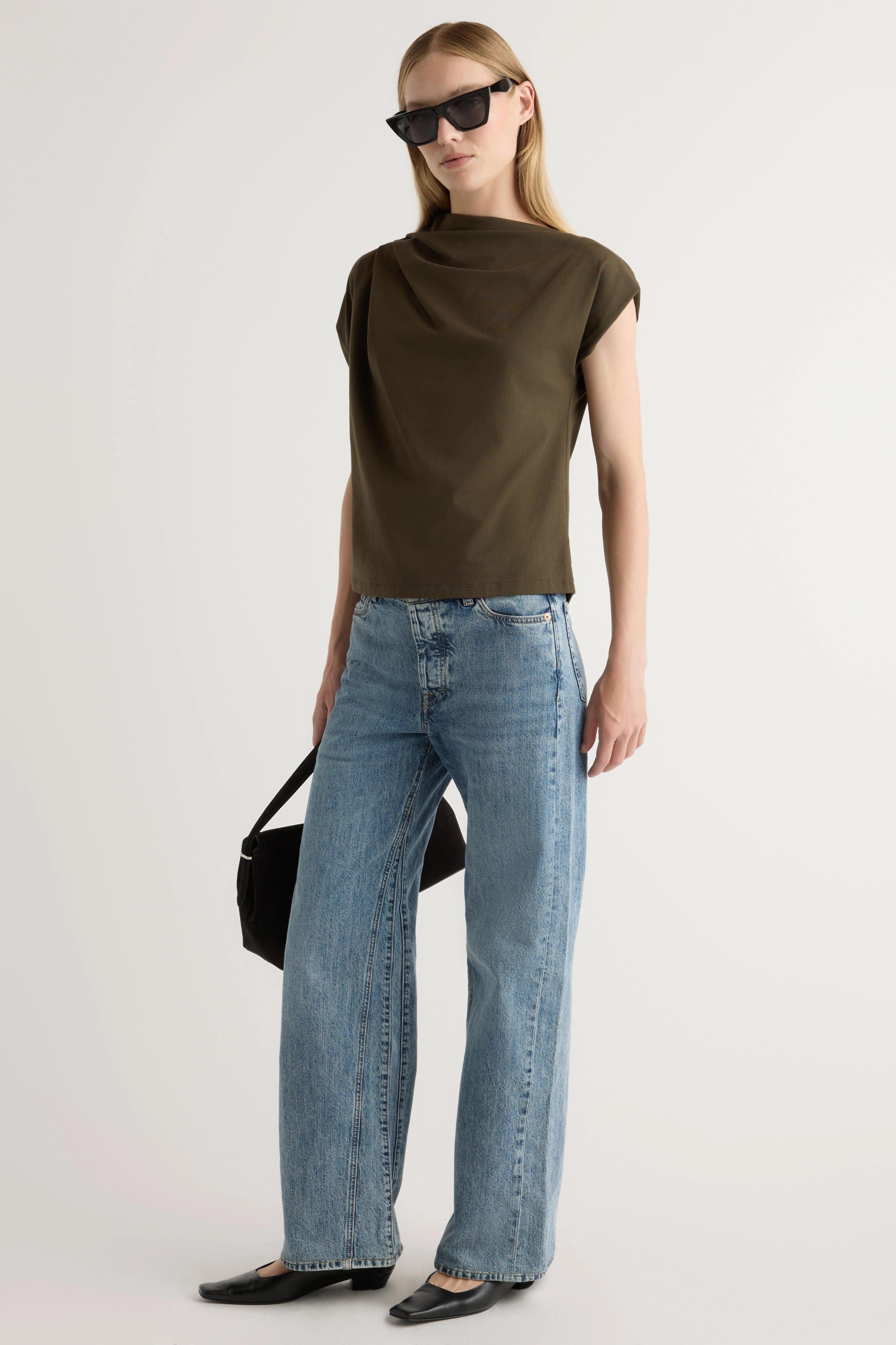 Kenny Asymmetric-Neck Tee MinimalistDesign Adaptive Waistband