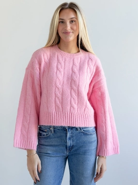 Ultra Fine Gauge Warm Layers Millie Cable Knit Sweater