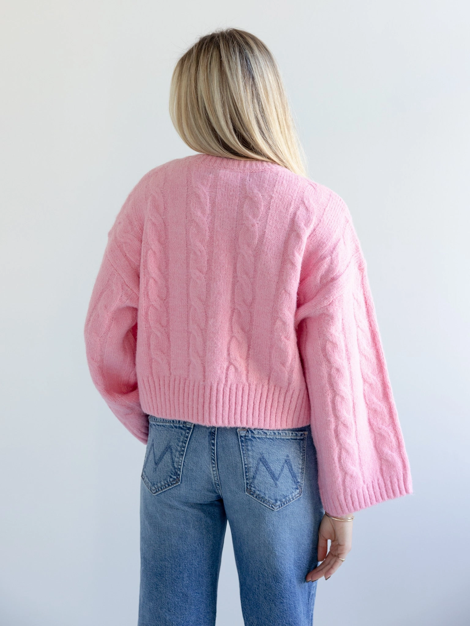 Wrinkle Resistant Double Layer Thermal Millie Cable Knit Sweater