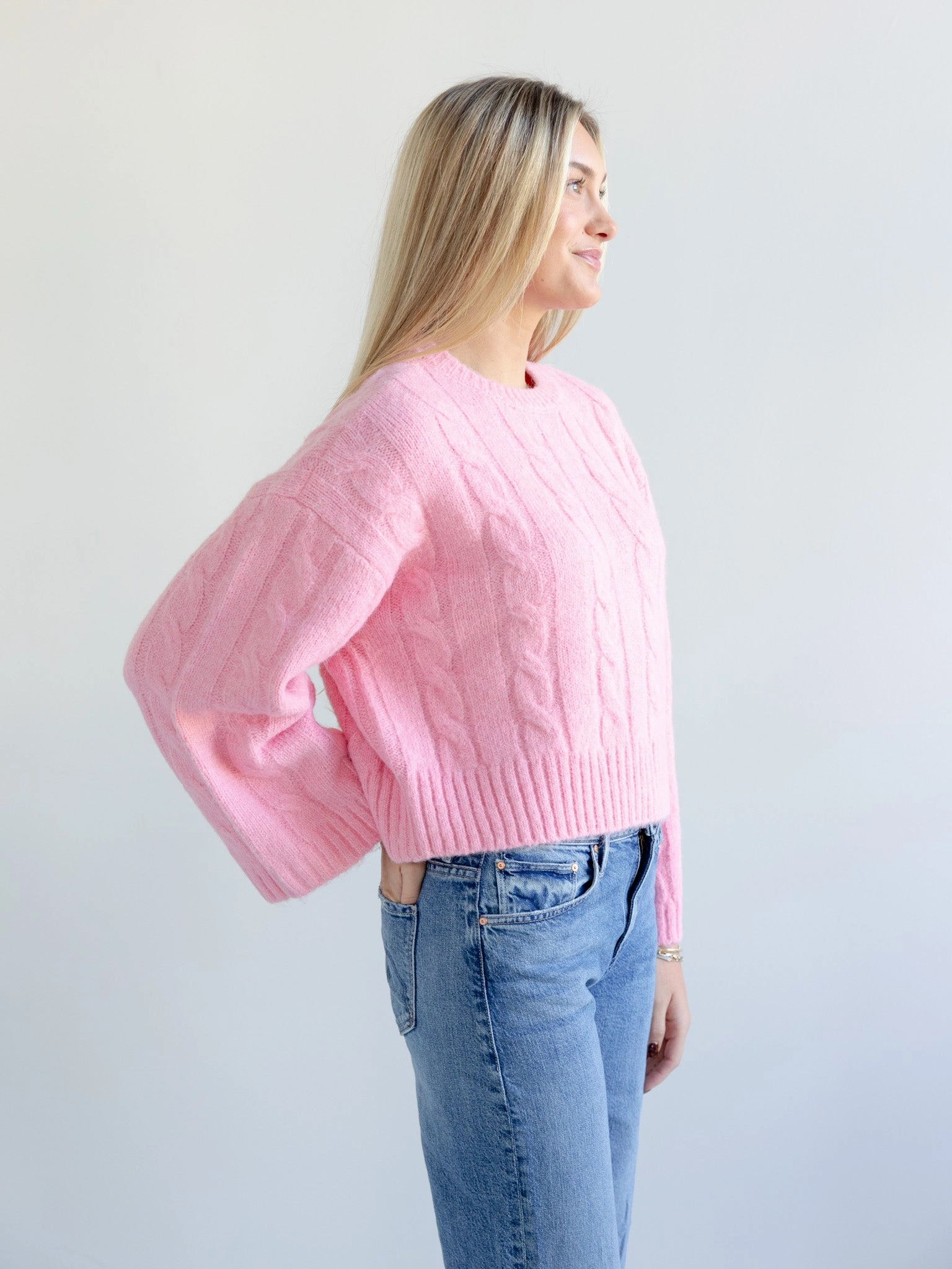 Millie Cable Knit Sweater ZeroWaste Production Effortless Comfort
