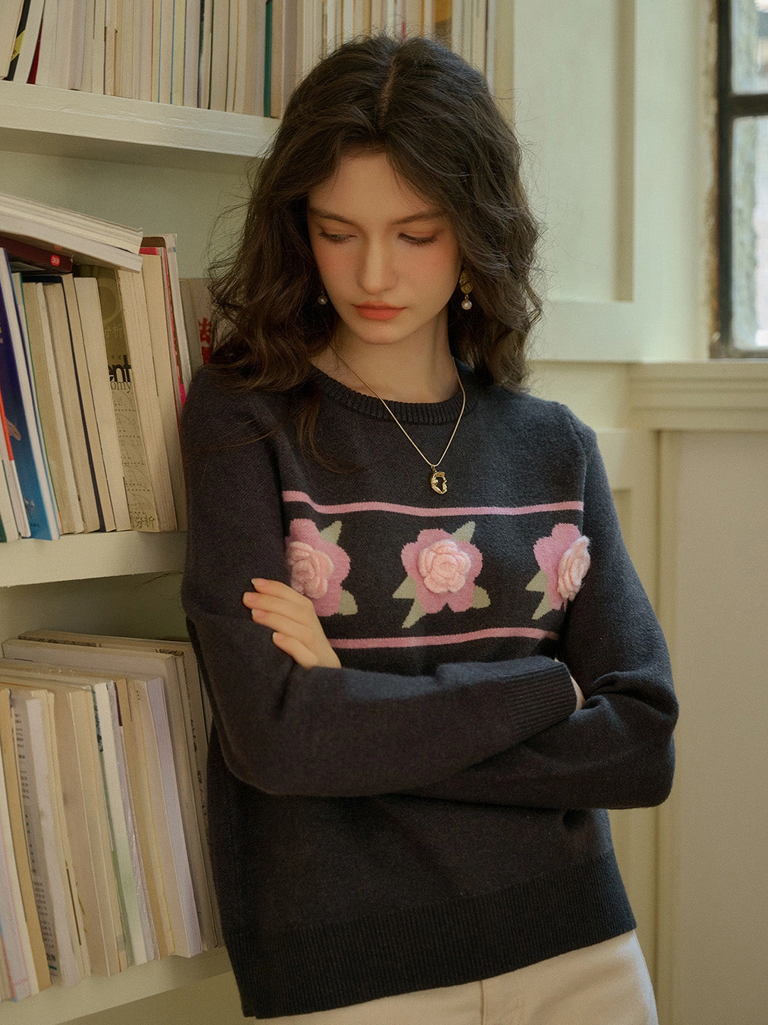 Fabric Softener Compatibility Chart ??Final Sale??Aria 3D Floral Knit Sweater