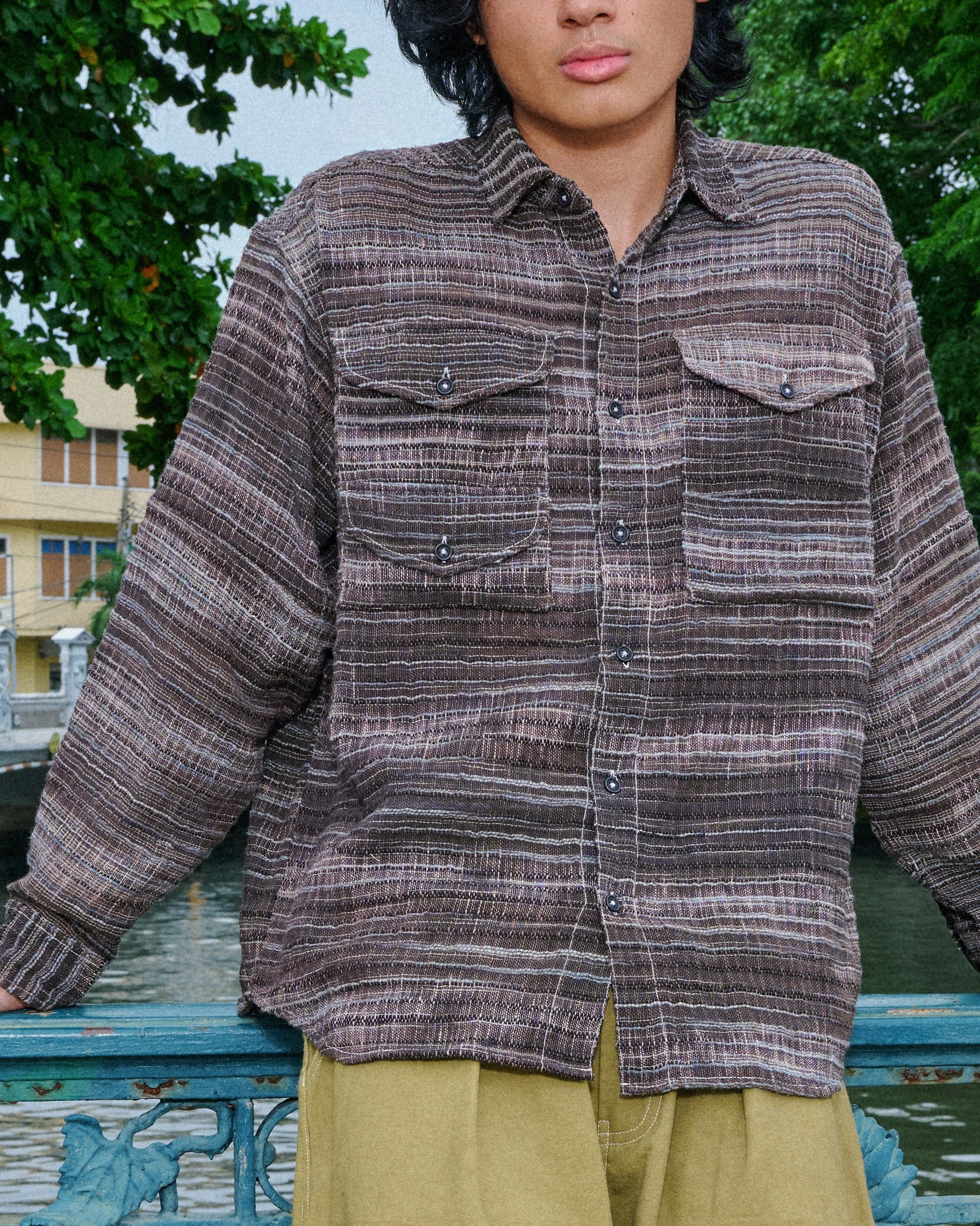 Harvest Shirt - Grey Handloom Dressy look Lakeside Relaxation