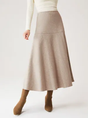 Shape Flex Wool-like Flared Maxi Skirt