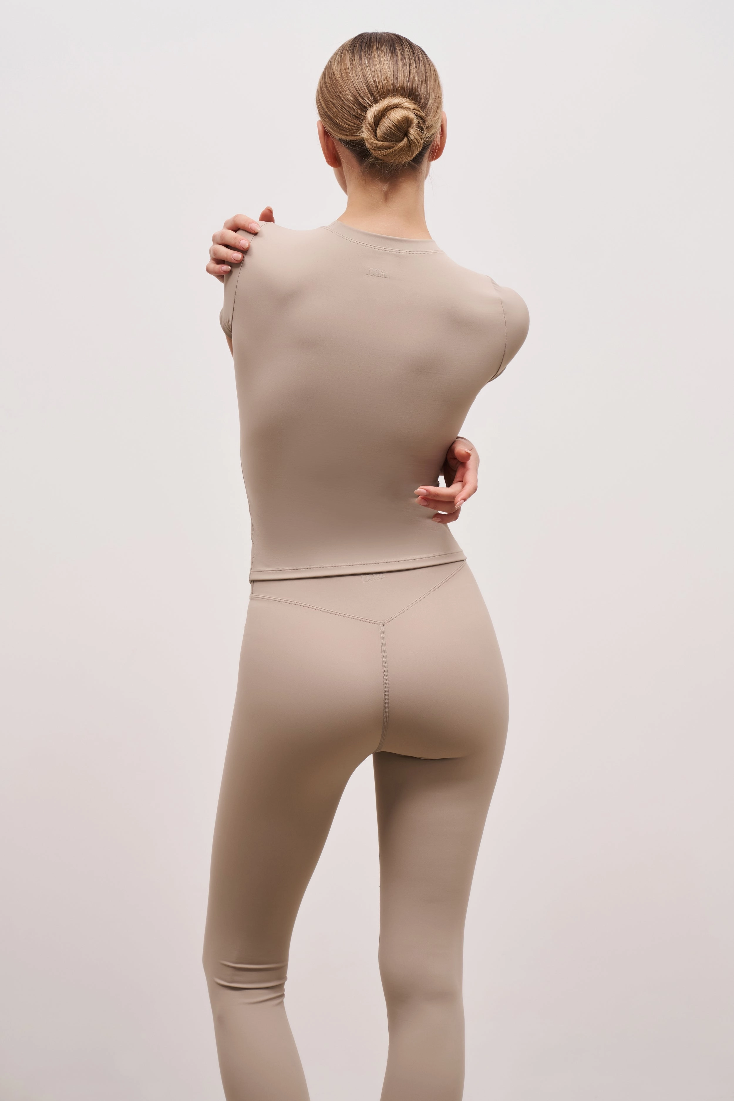 Interlock Knit Base Sculpting T Shirt - Taupe