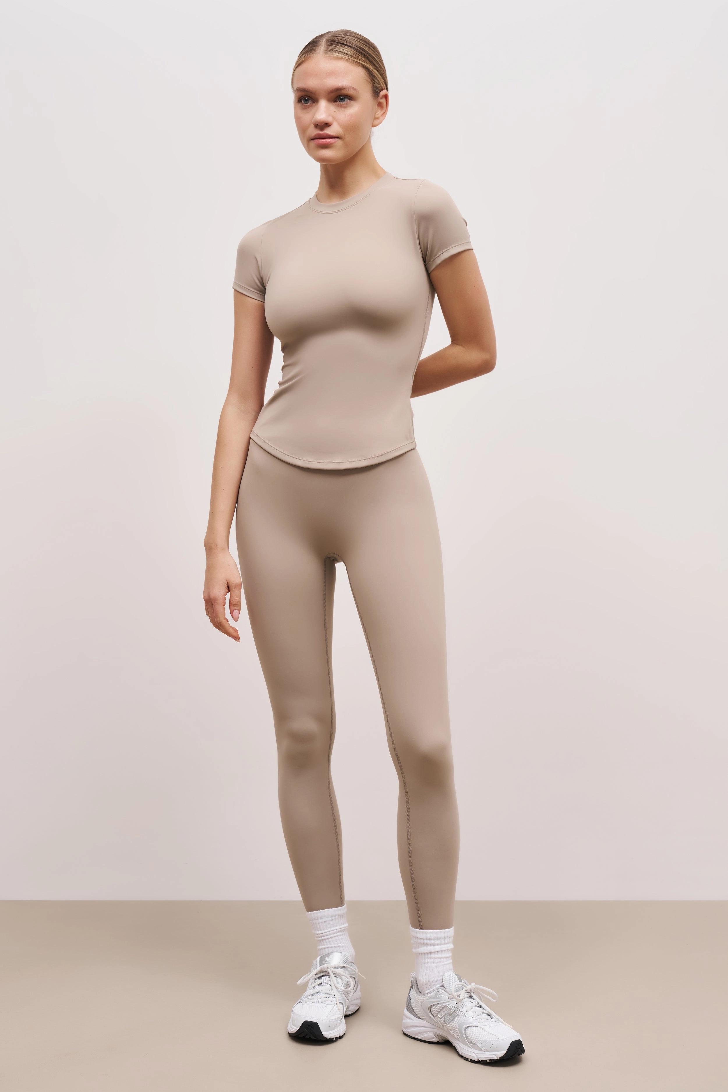 Base Sculpting T Shirt - Taupe LightweightConstruction