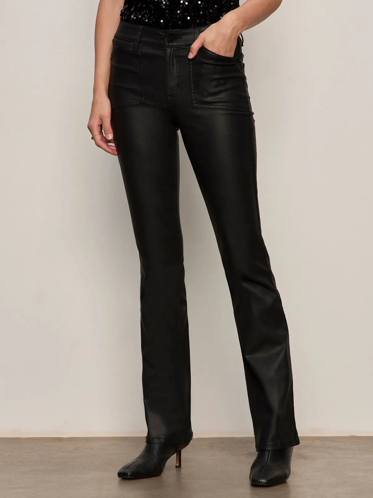 AntiPillingTechnology Reflective Trim Details Slick Brook Bootcut Pant Black