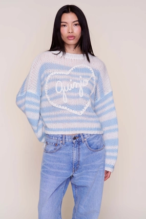 Daily Layers Double Layer Thermal Guizio Mohair-Blend Heart Sweater