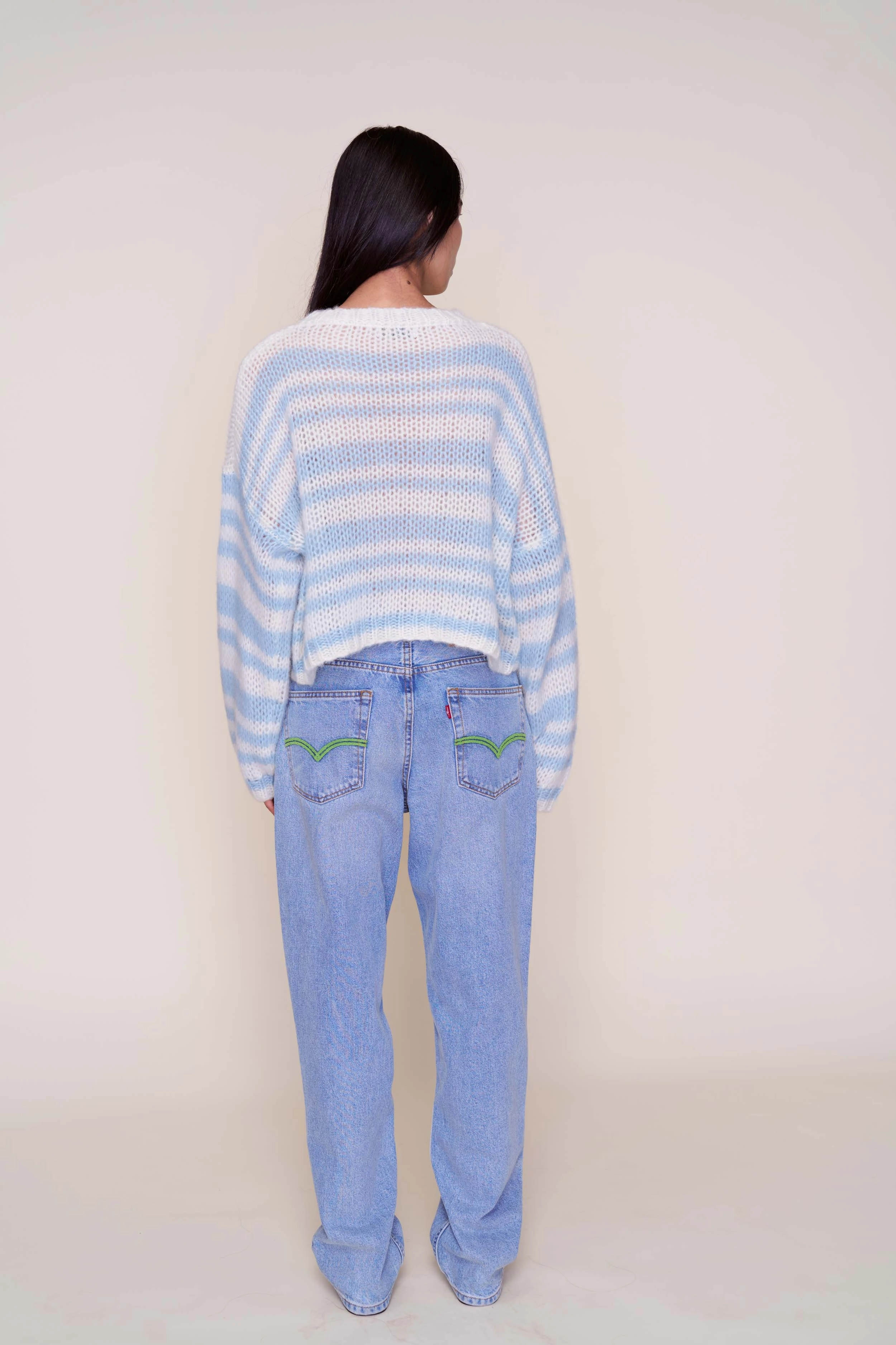 Guizio Mohair-Blend Heart Sweater Eco Friendly Fibers Crewneck Style