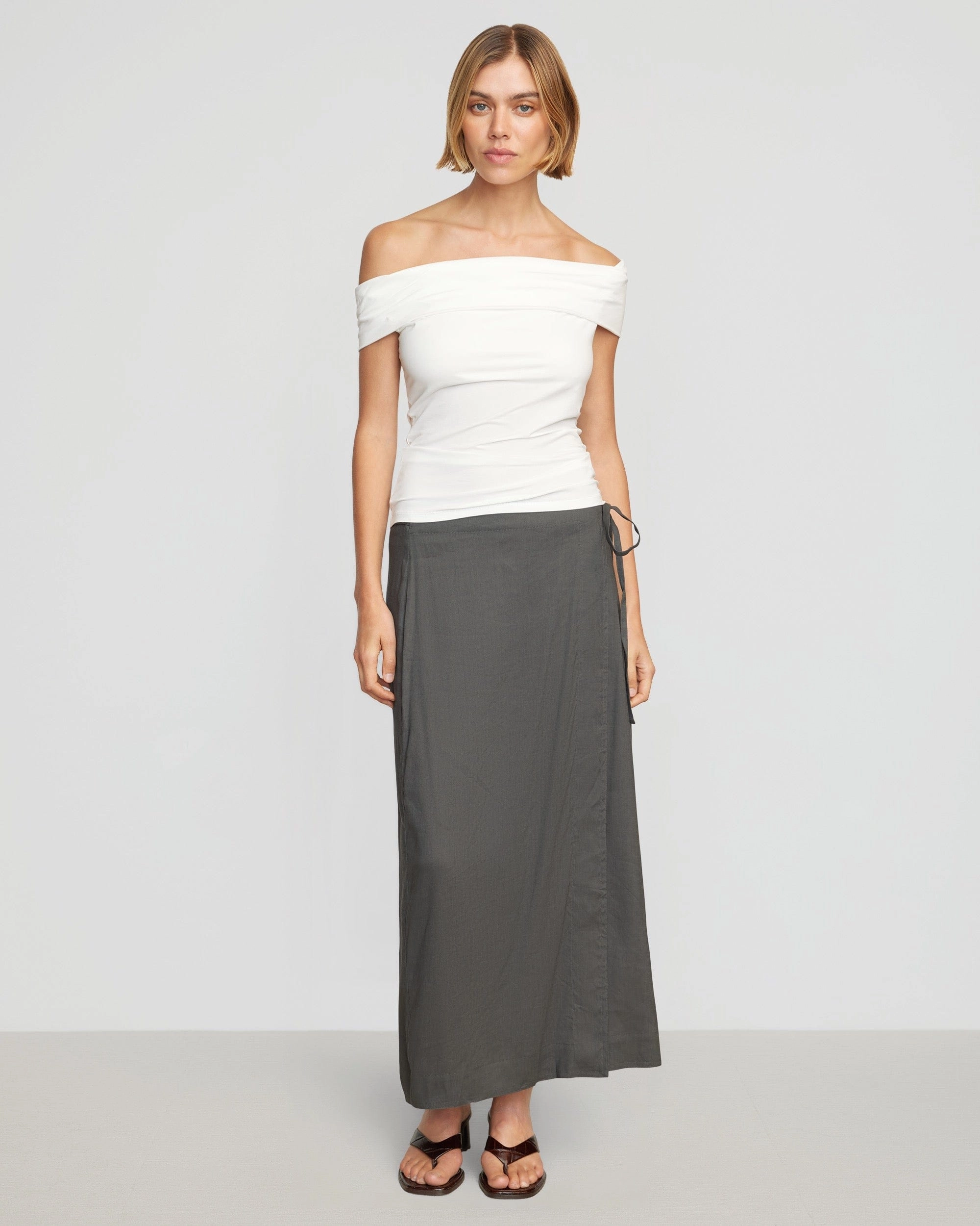 Mai Asymmetric Off-Shoulder Tee Relaxed Top