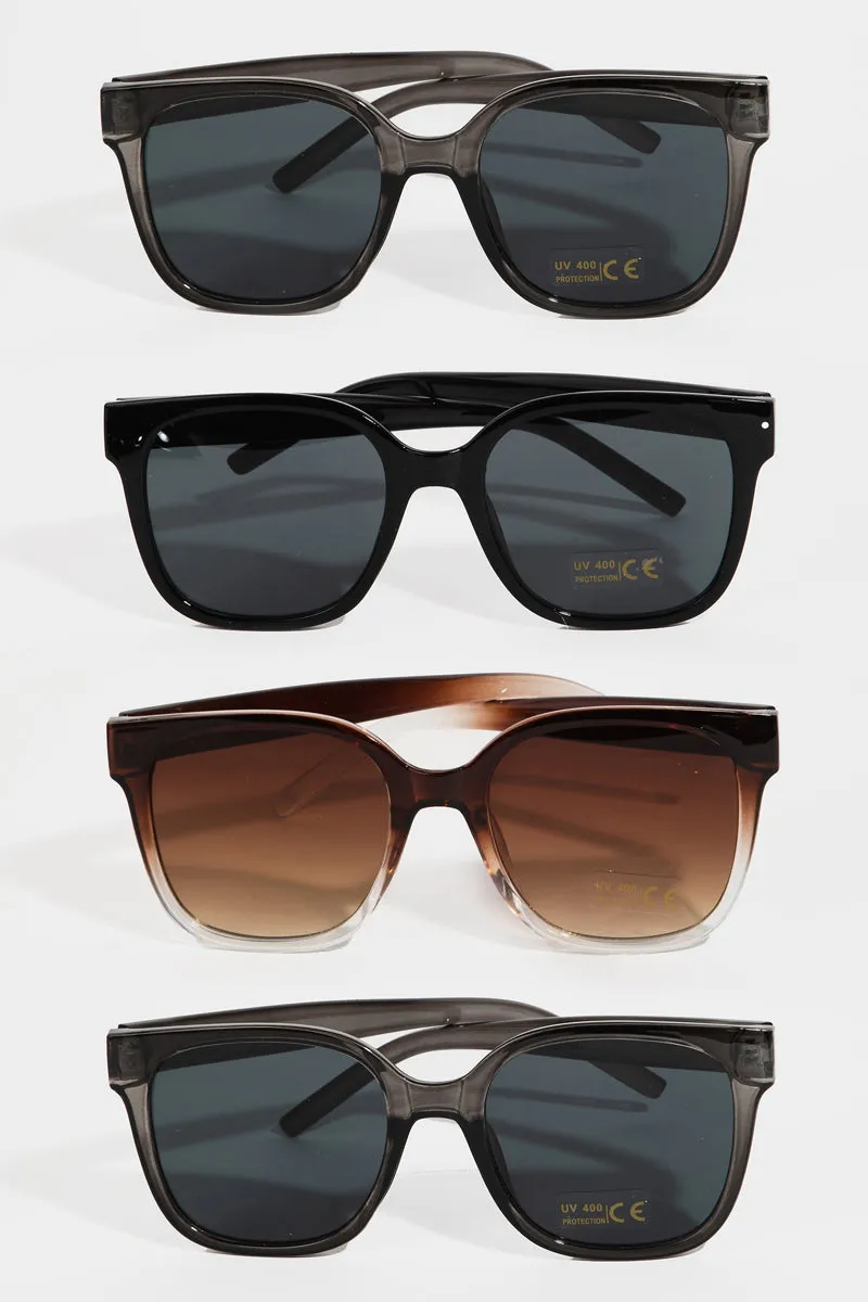 Nostalgic Thick Square Round Sunglasses (Assorted)