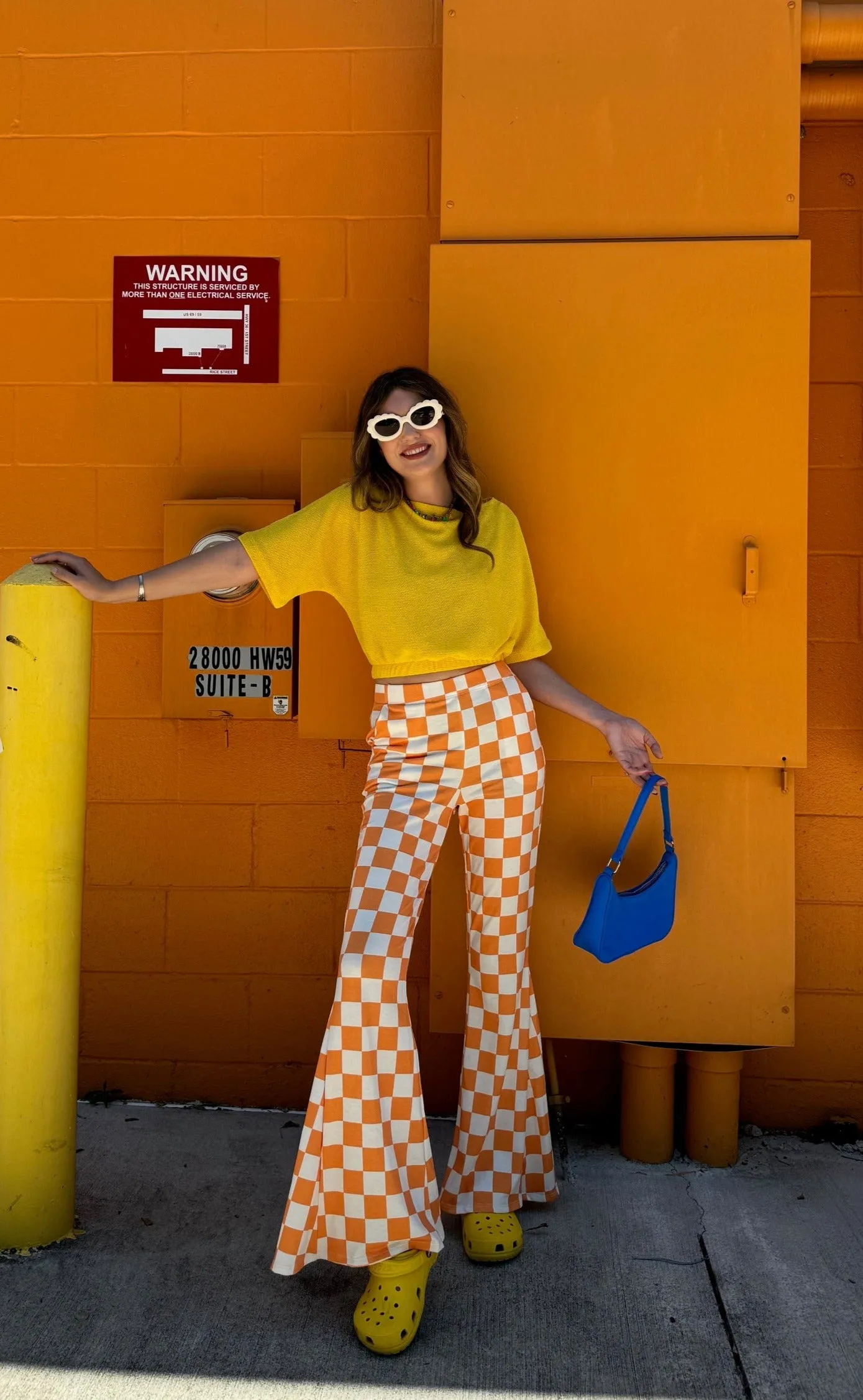 Not My Fault Orange Checkered Pants (S-3XL)RESTOCK