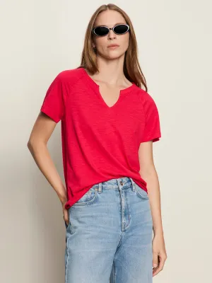 All-Purpose Comfort Cozy Layers Notch Neck Tee Radiant