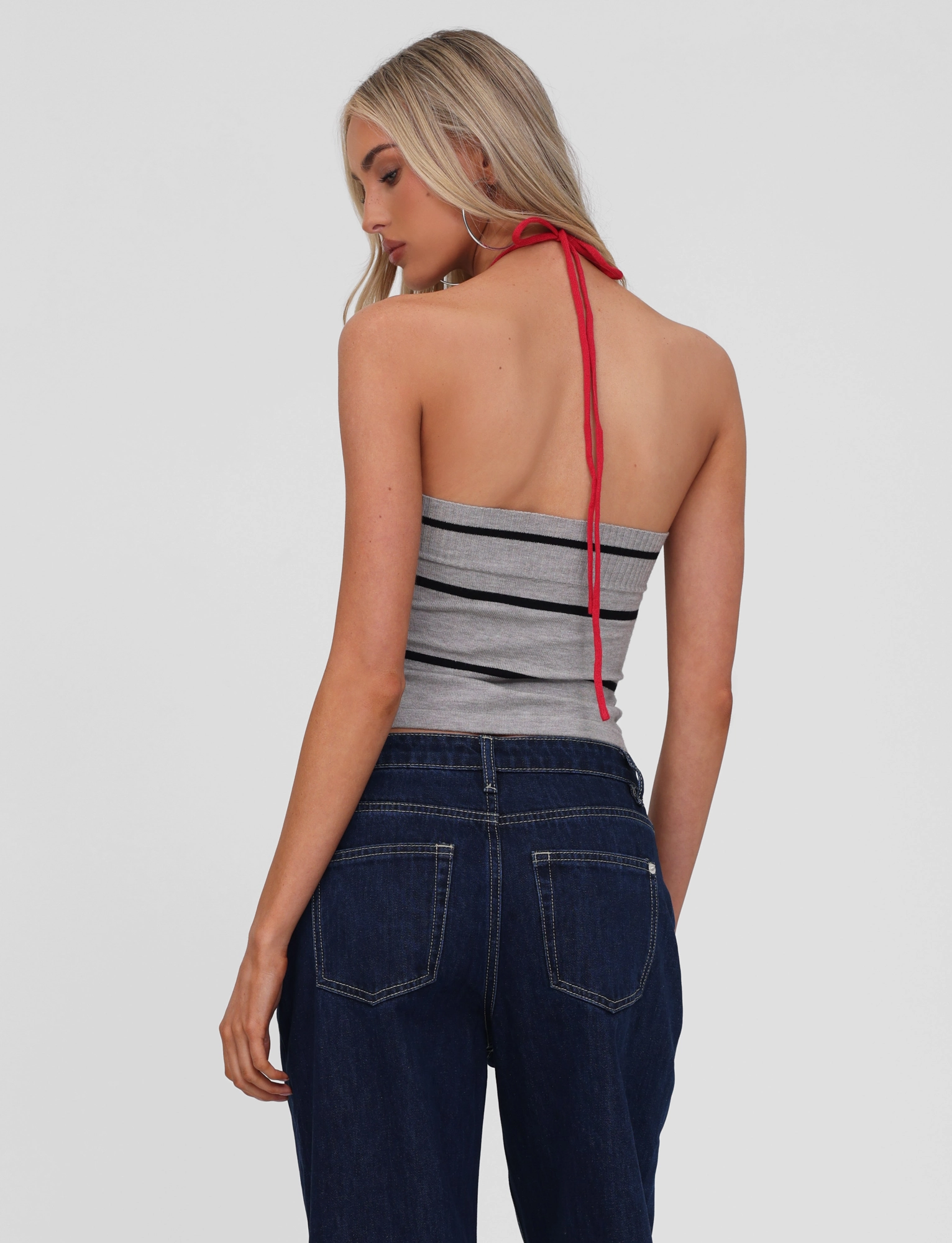 Reverseble Design NOUR TOP - GREY STRIPE