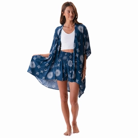 Circular Knit Technology QuickDry Textile Nova Blue Kimono