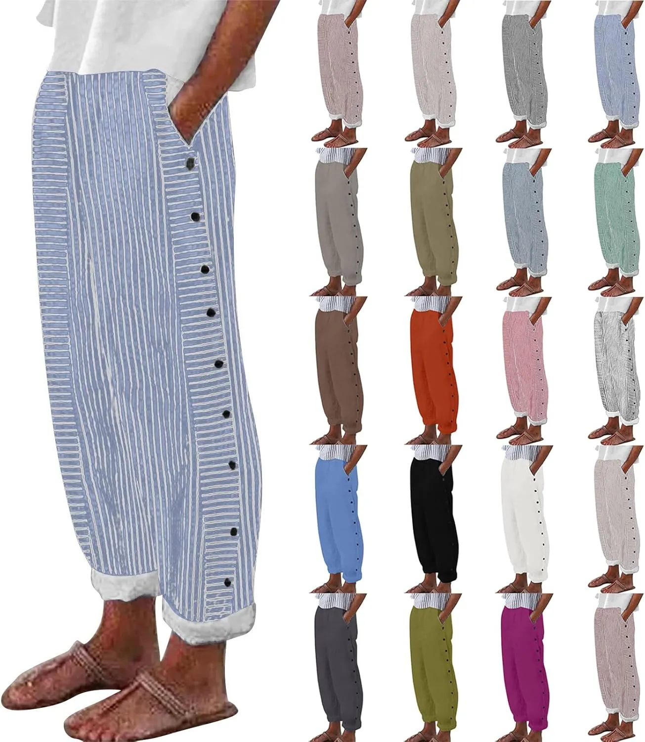 NREALY Linen Pants Women Womens Linen Pants