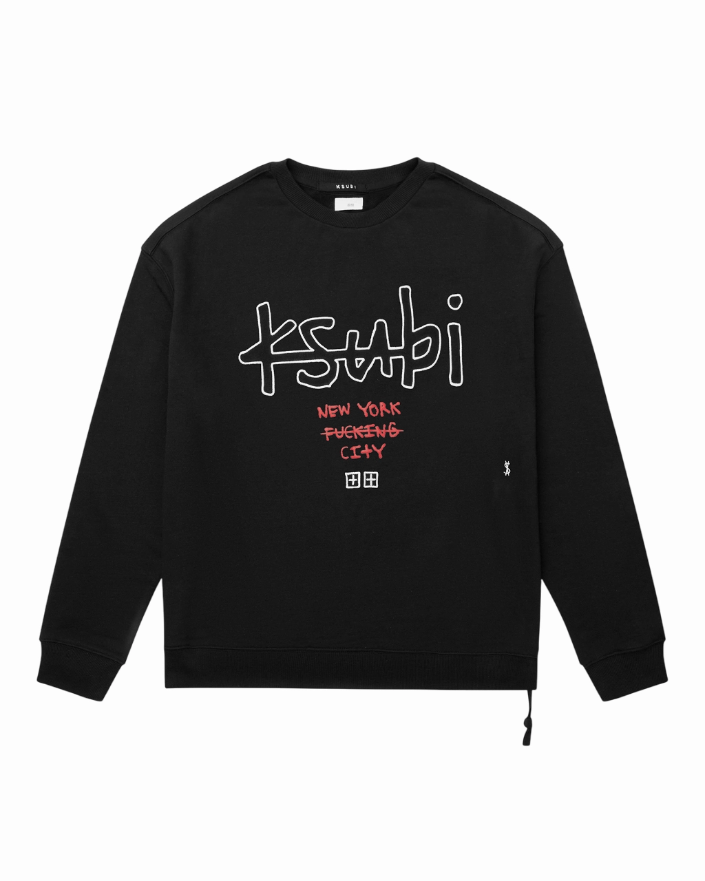 Everyday Fashion Garment Washed NYC 4X4  BIGGIE CREW JET BLACK
