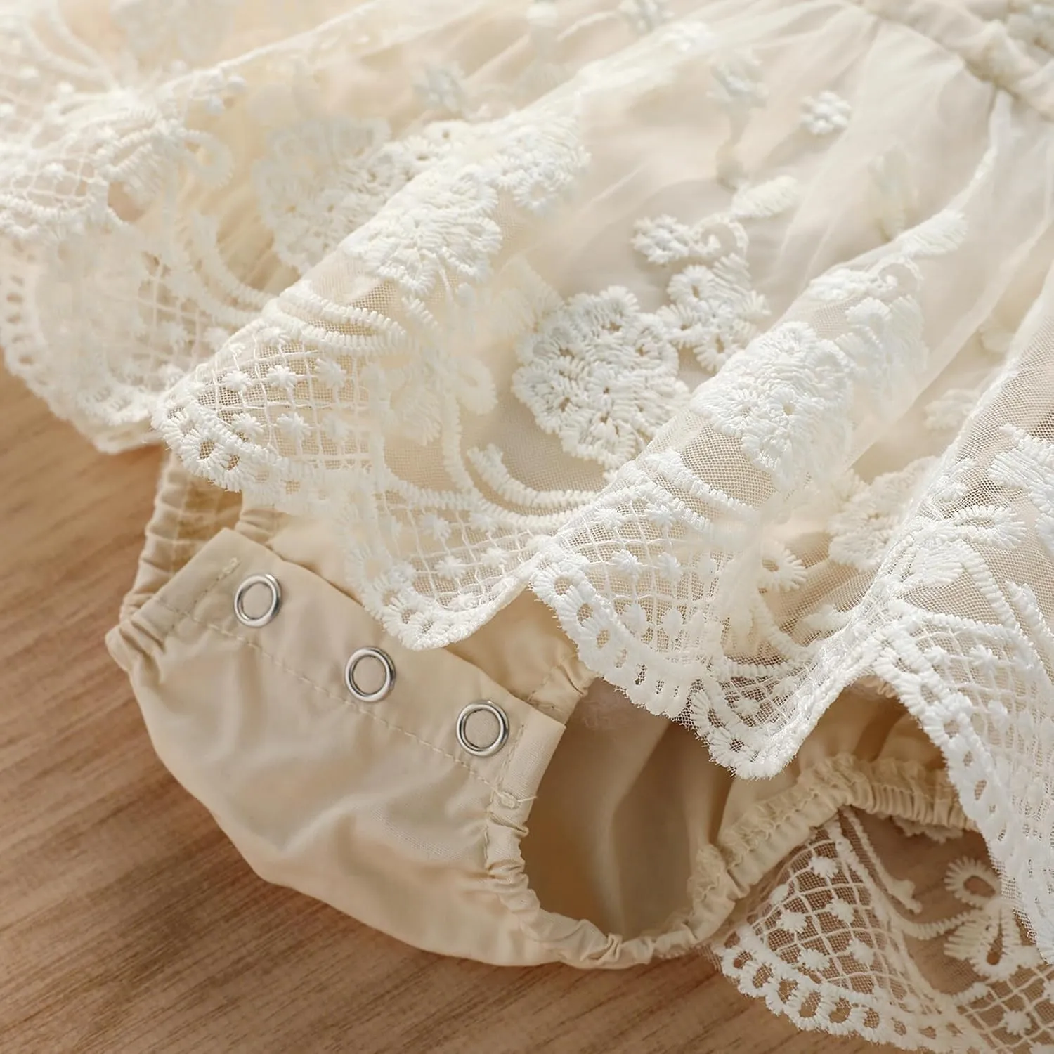 OBEEII Baby Girls 1st Birthday Outfit Boho Floral Embroidery Lace Romper Dress Headband Infant Cake Smash Photoshoot Outfit
