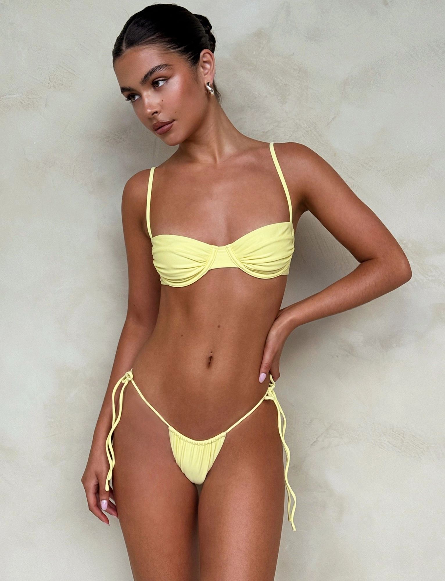 KHESSA BIKINI BOTTOM - YELLOW : LEMON Anti Sand Pockets