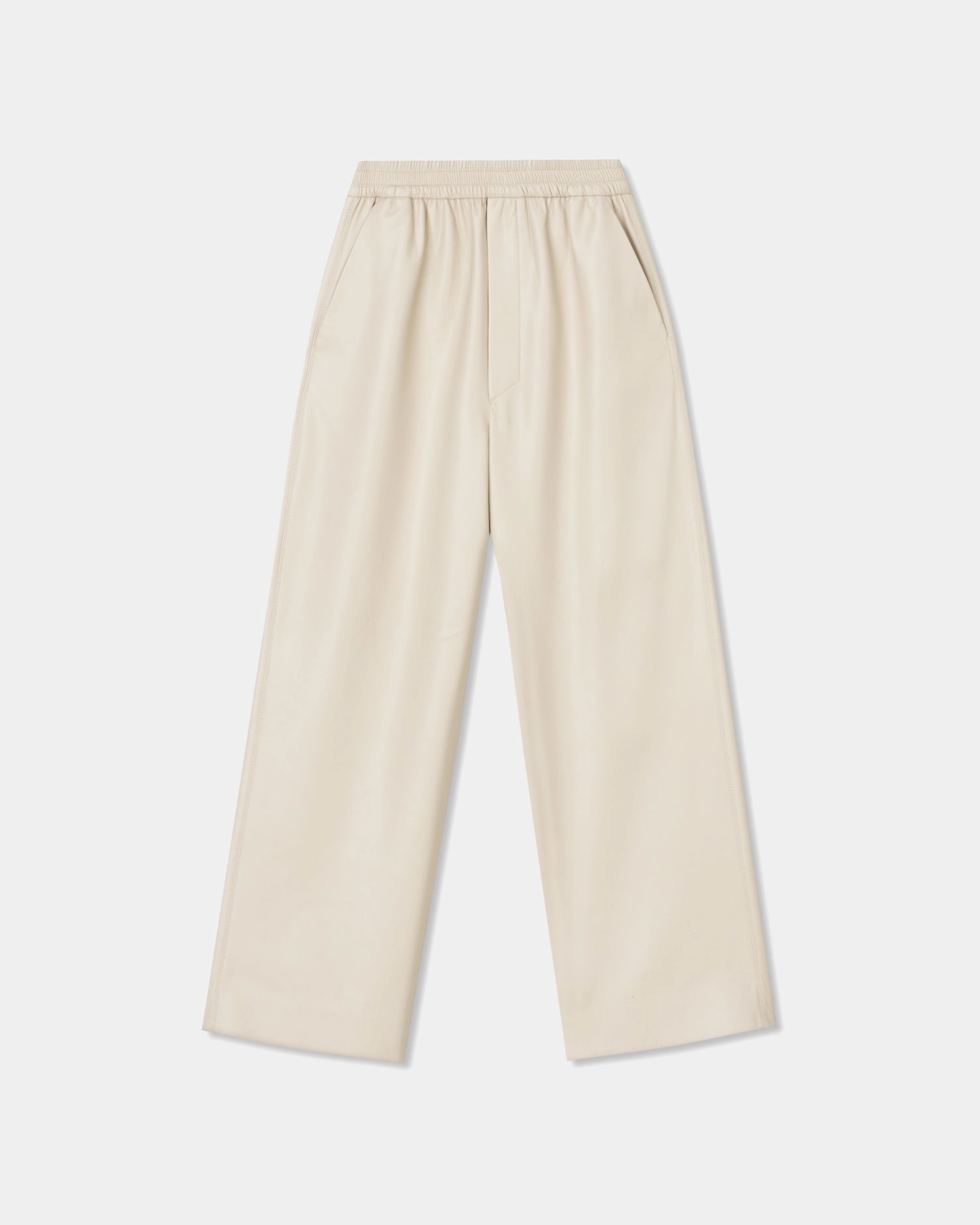 Odessa - Okobor? Alt-Leather Pants - Creme Light Wear Fit