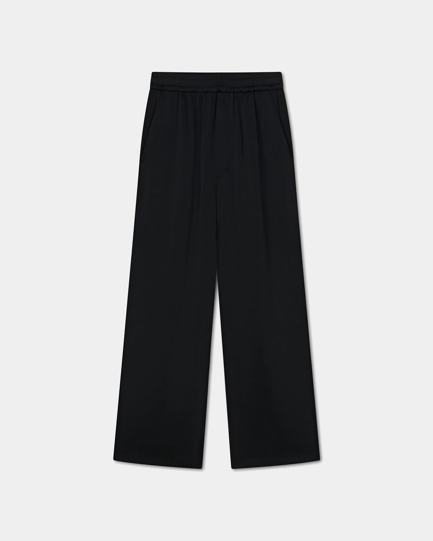 Odessa - Slip Satin Pants - Black Casual Comfort Look LowProfileWaistband
