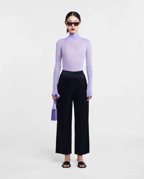 Comfy Texture Odessa - Slip Satin Pants - Black