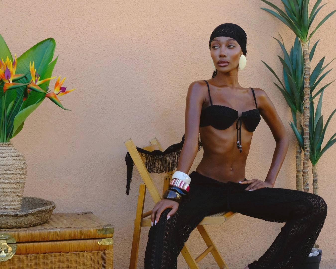 FlexibleWaistband Non Irritating Seams Dolce Vita Underwire Bikini Top | Noir Crochet