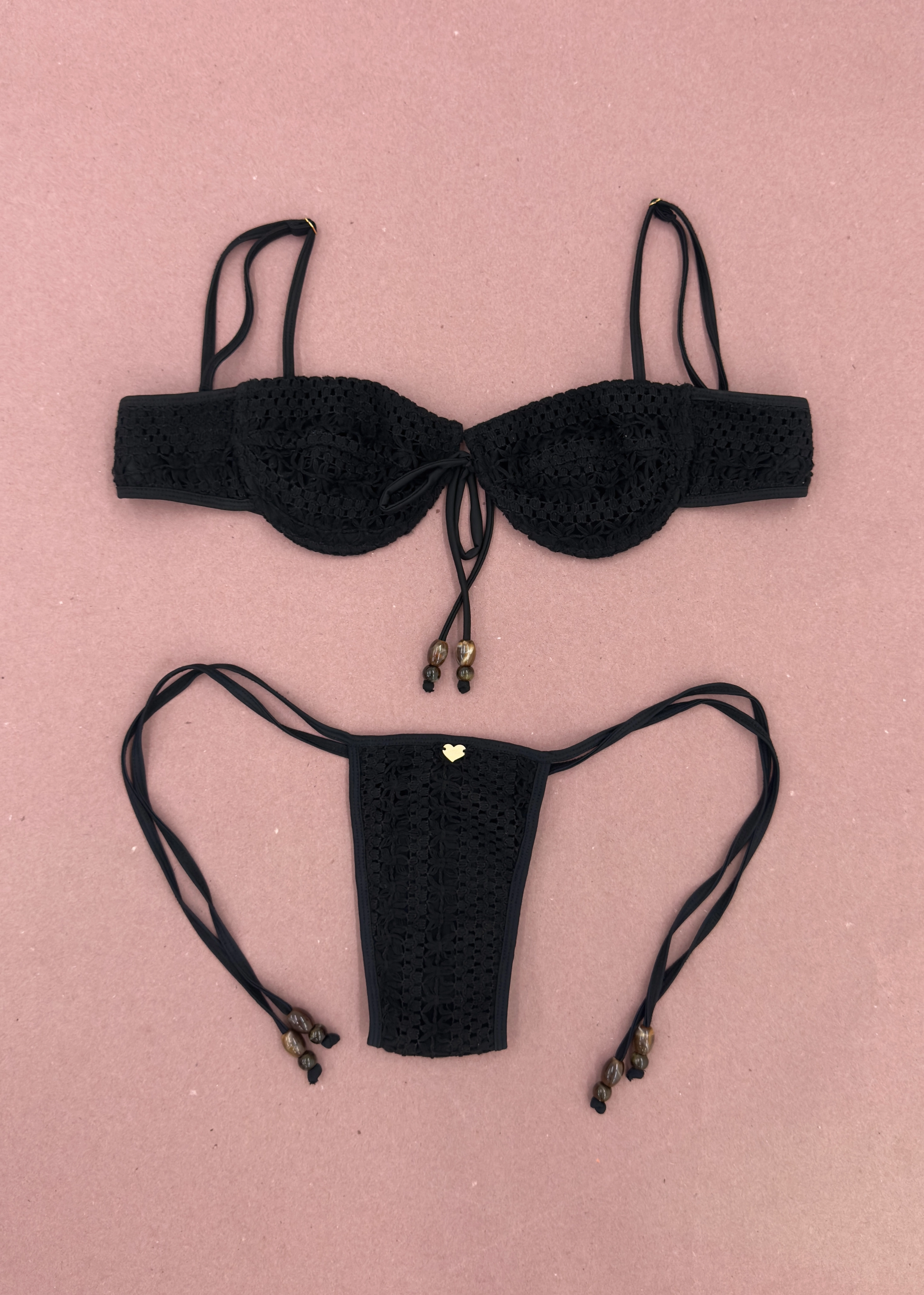 Layered Collar Design Dolce Vita Underwire Bikini Top | Noir Crochet